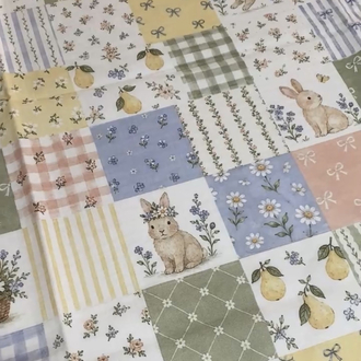 Tavşan Sepet Patchwork Müslin