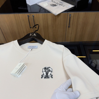 Brunello Cucinelli Logo T-shirt ( İthal-Ütü İstemez-NFC Aktif) - Kum Beji