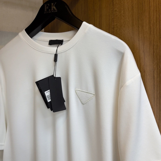 Prada Logo T-shirt ( İthal-Ütü İstemez-NFC Aktif) - Beyaz