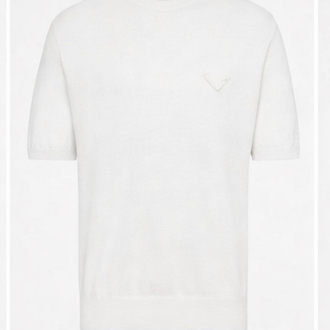 Prada Logo T-shirt ( İthal-Ütü İstemez-NFC Aktif) - Beyaz