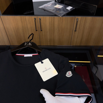 Moncler Logo Cotton T-shirt (Siyah)