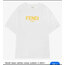 Fendi teen logo embroidery cotton T-shirt (beyaz)