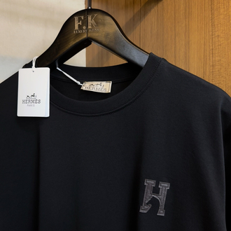 Hermes H’Cheval Logo Embroidery Cotton T-shirt (NFC Aktif)