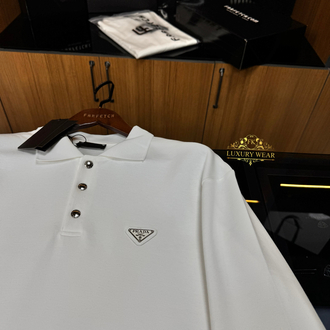Prada Doubleface Polo Sweatshirt NFC Aktif ! ( Beyaz )