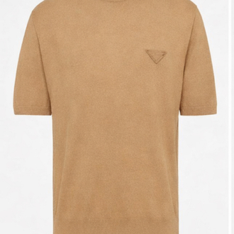 Prada Logo T-shirt ( İthal-Ütü İstemez-NFC Aktif) - Kum Beji