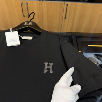 Hermes H’Cheval Logo Embroidery Cotton T-shirt (NFC Aktif)