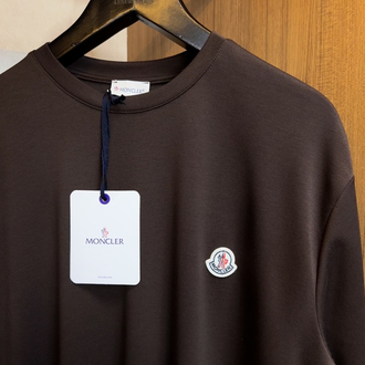 Moncler Logo T-shirt ( İthal-Ütü İstemez-NFC Aktif) - Koyu Kahve