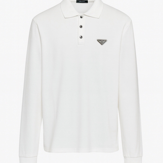 Prada Doubleface Polo Sweatshirt NFC Aktif ! ( Beyaz )
