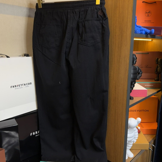 Loro Piana Ham Keten Jogger Pantolon Siyah