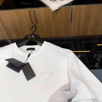 Prada Logo T-shirt ( İthal-Ütü İstemez-NFC Aktif) - Beyaz