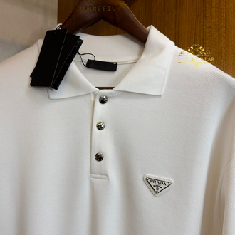 Prada Doubleface Polo Sweatshirt NFC Aktif ! ( Beyaz )