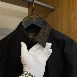 Loro Piana Poplin Gizli Düğme Gömlek