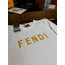 Fendi teen logo embroidery cotton T-shirt (beyaz)