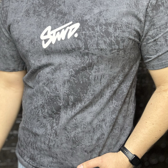 STWD BASKILI ASİT YIKAMALI AÇIK ANTRASİT TİŞÖRT