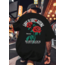 Love is everlasting (gül ) baskılı oversize tshirt