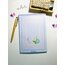 minimal mavi güllü spiralli defter
