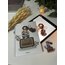 Vintage music girl notebook spiralli defter
