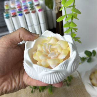 Lavanta Kokulu Çiçek Şekilli El Yapımı Mum Seti (2’li Lotus Mum)