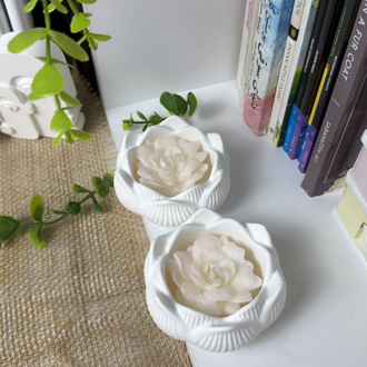 Lavanta Kokulu Çiçek Şekilli El Yapımı Mum Seti (2’li Lotus Mum)