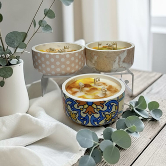 Soya Mum Kokulu | Dekoratif Puantiyeli Kap | Vernikli,