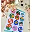 Boho yuvarlak canlı renkli sticker 