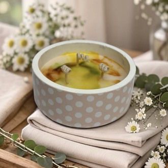 Soya Mum Kokulu | Dekoratif Puantiyeli Kap | Vernikli,