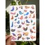 Kuş temalı vintage bird mat sticker