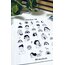 Beyaz siyah Kawai stickerler 