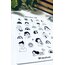 Beyaz siyah Kawai stickerler 