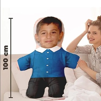 Çocukluğum Kişiye Özel Fotoğraflı Peluş Oyuncak -100cm-
