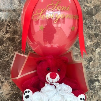 Balon İçerisinde peluş çeşitlerimiz 