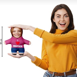 Minik Sevgilim Peluş Oyuncak - 25cm - Kişiye Özel Fotoğraflı Sevgiliye Hediye
