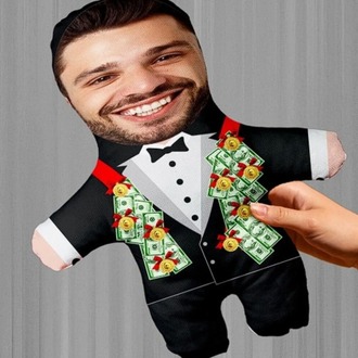 Evlilik Yıl Dönümü Hediyesi Kişiye Özel Damat Bey Peluş Bebek -25cm-