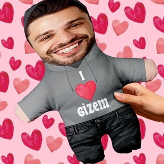 Sevgiliye Özel İsimli Hediyelik Peluş Oyuncak -25cm-