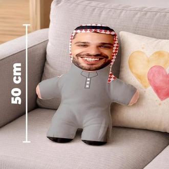 Kişiye Özel Fotoğraflı Arap Şeyhi Peluş Oyuncak -50cm-