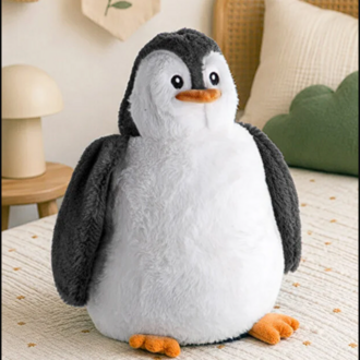 Hem yastık Hem uyku arkadaşı olabilen peluş penguen