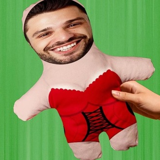 Kişiye Özel Fotoğraflı Komik Gecelikli Peluş Oyuncak -25cm-
