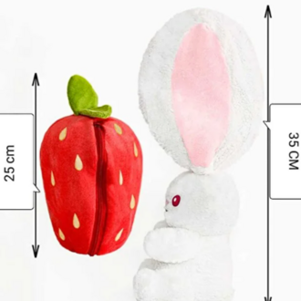 Fermuarlı Hediyelik Çilek Tavşan Peluş Oyuncak