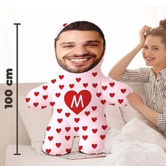 Kişiye Özel Fotoğraflı Sevgiliye Hediye Peluş Oyuncak -100cm-