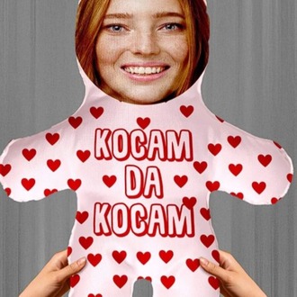 Kocam Da Kocam Kişiye Özel Fotoğraflı Hediyelik Peluş Oyuncak -50cm-