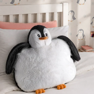 Hem yastık Hem uyku arkadaşı olabilen peluş penguen