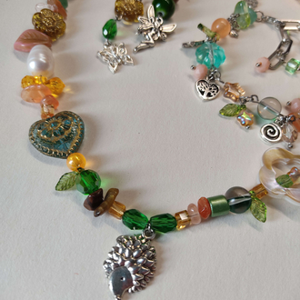 Autumn hedgehog necklace