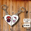 Hello kitty Spiderman kalp çift anahtarlık
