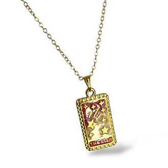 Pembe çelik kolye