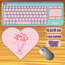 Pembe çiçek kalp Mousepad