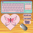 Pembe kelebek kalp Mousepad 