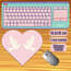 Pembe güvercin Kalp Mousepad 