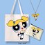 Powerpuff girls Bubbles bez çanta el çanta kolye set