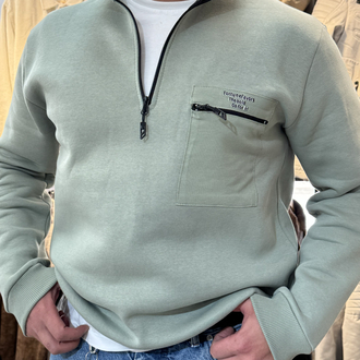 CEP DETAYLI YARIM FERMUAR SWEATSHIRT