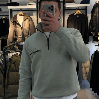 CEP DETAYLI YARIM FERMUAR SWEATSHIRT
